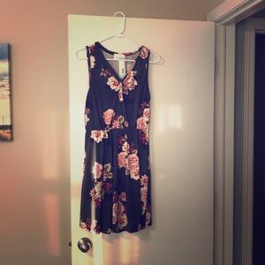French grey floral dress